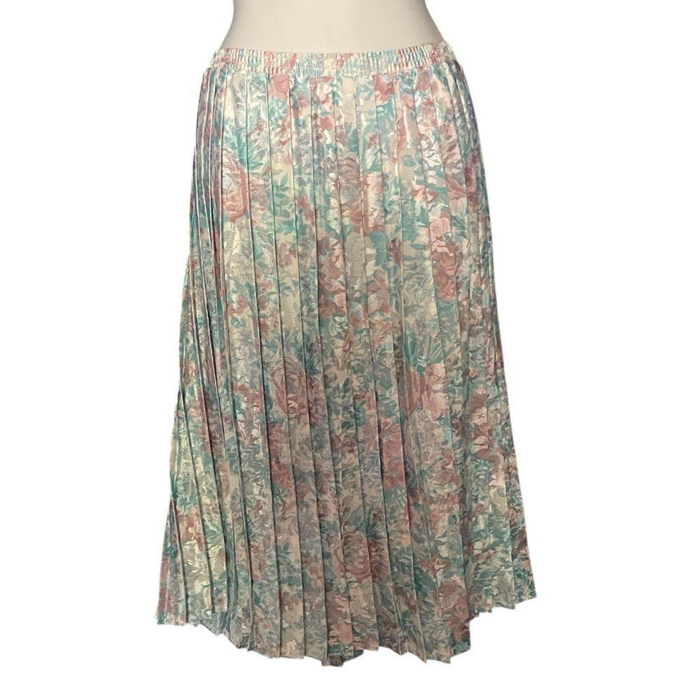 Tan Jay authentic vintage 90s watercolour Golden Girls style skirt 12 L